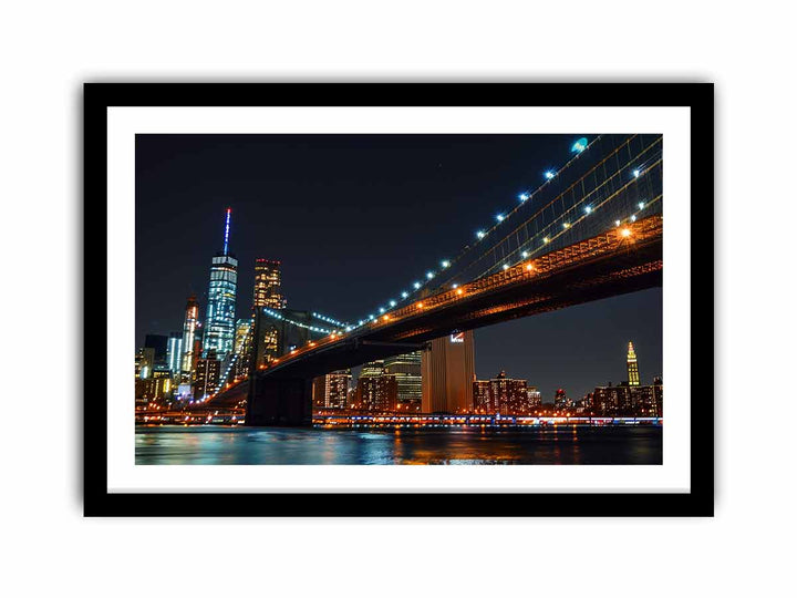 Brooklyn Bridget Night  Art Print