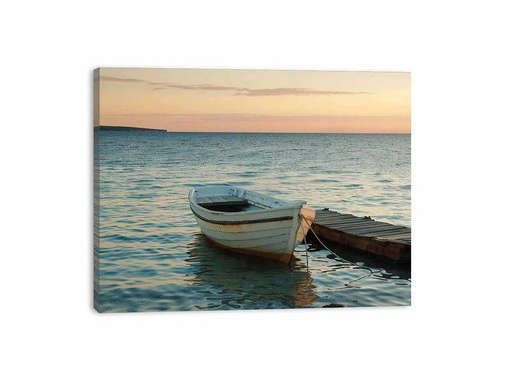 Boat by the Jetty Canvas Print