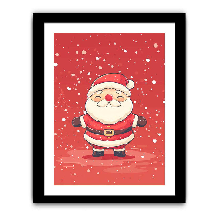 Santa in The Snow   Art Print