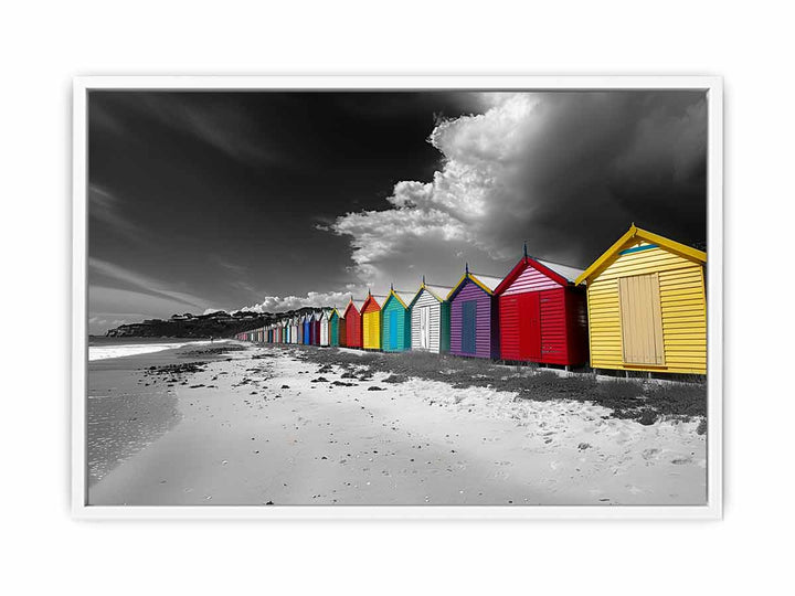 Brighton Beach Bathing Huts Framed Print