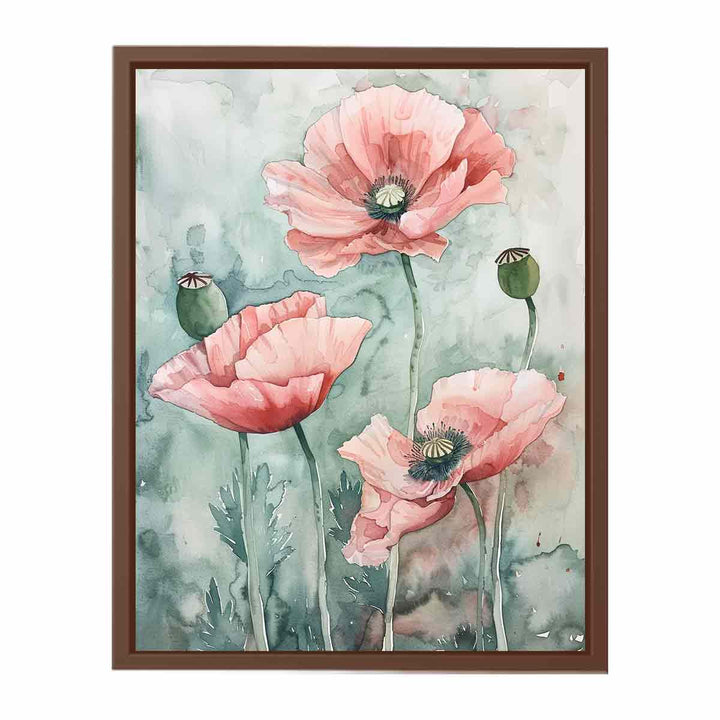 Watercolor Poppies  Poster