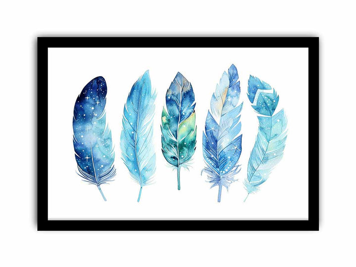 Blue Feathers  Art Print