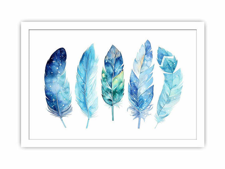 Blue Feathers Streched canvas