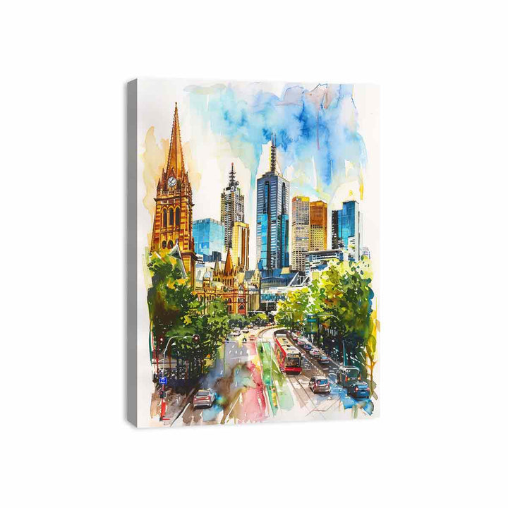 Melbourne Skyline Canvas Print