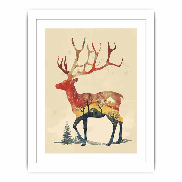 Retro Reindeer  Streched canvas