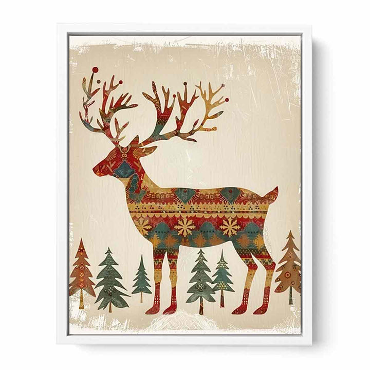 Retro Reindeer Framed Print