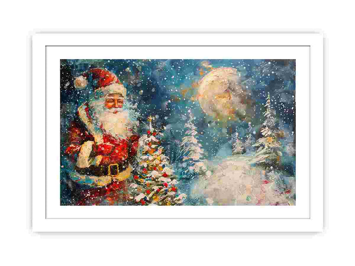 Santa Coming Streched canvas