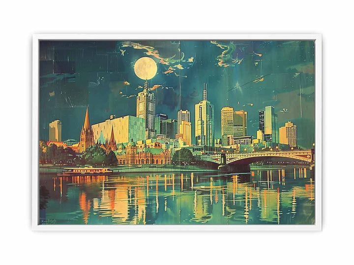 River Side Melbourne Framed Print