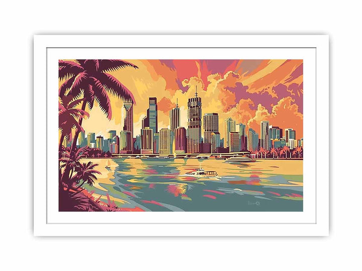 Brisbane  Retro Streched canvas