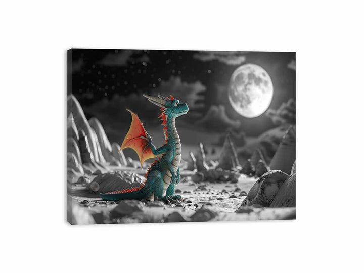 Dinosaur  in Space Canvas Print