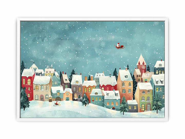 Festive Houses Framed Print