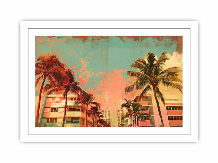 Miami Retro Streched canvas