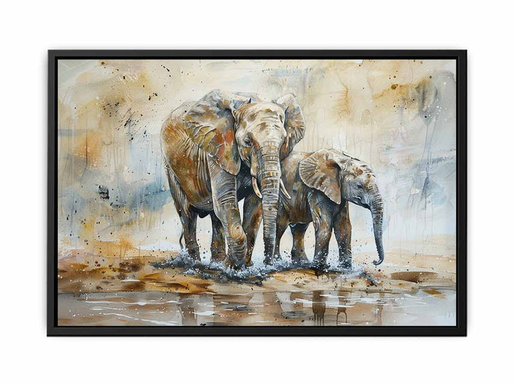 Elephant Mother &  Child  Painting