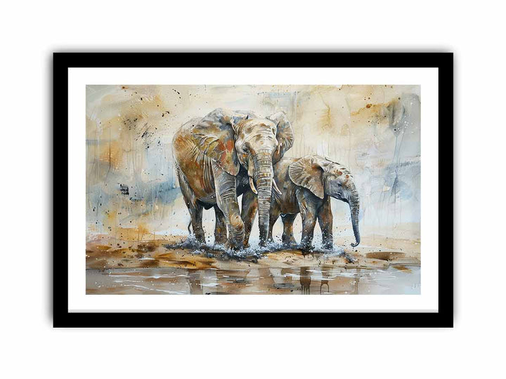 Elephant Mother &  Child  Art Print