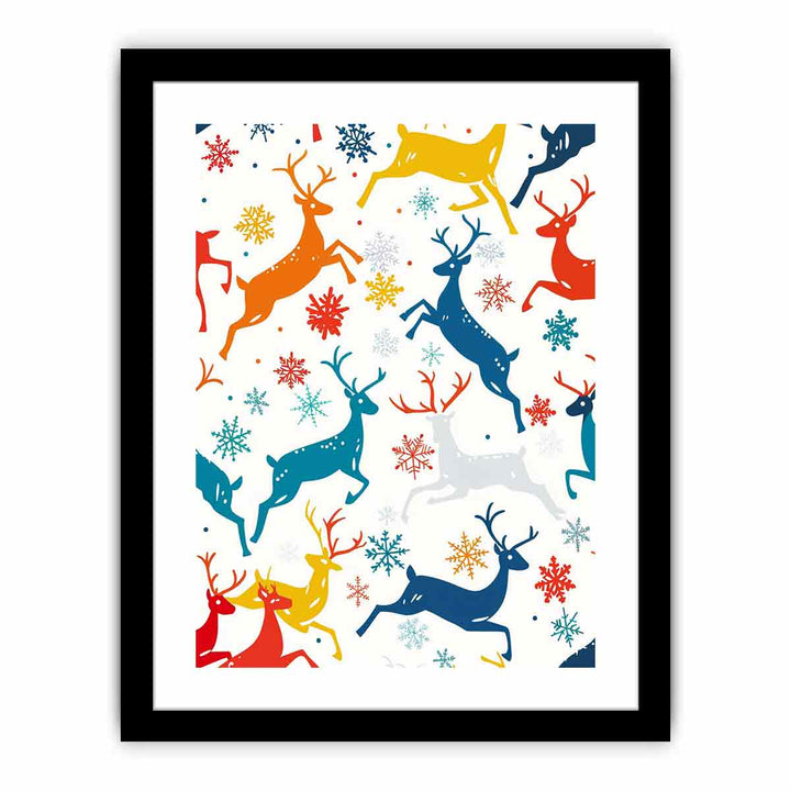 Colorful Deers  Art Print