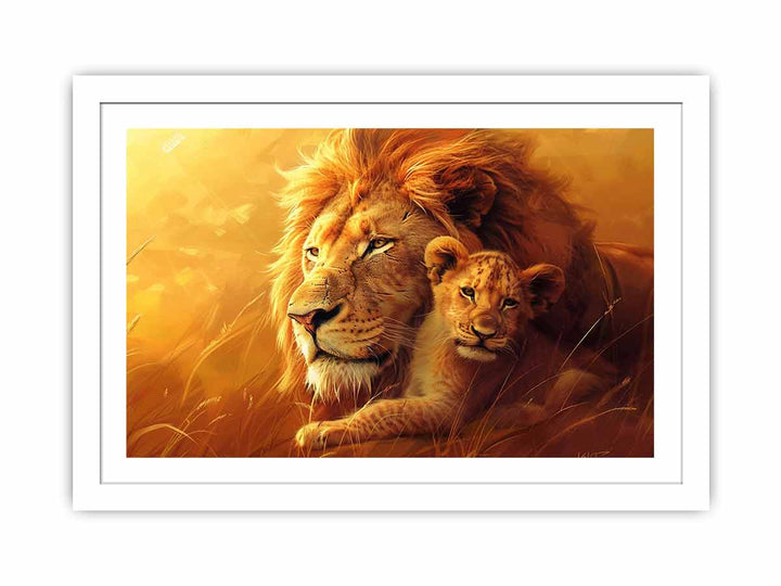 Lion Cute Baby Streched canvas