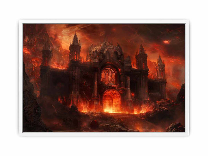 Castle in Hell Framed Print