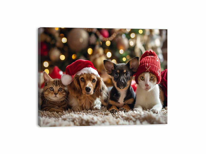 Festive Animals Canvas Print