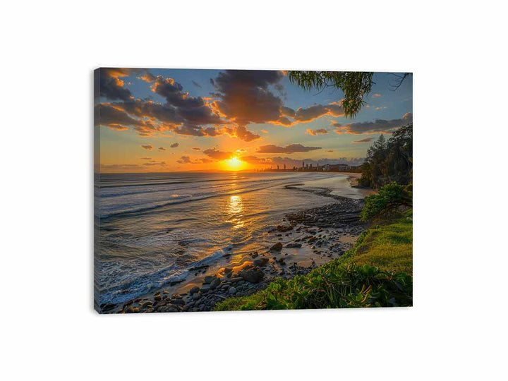 Sunset at Burleigh Heads Canvas Print