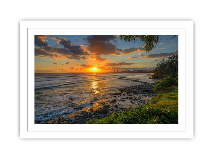 Sunset at Burleigh Heads Streched canvas