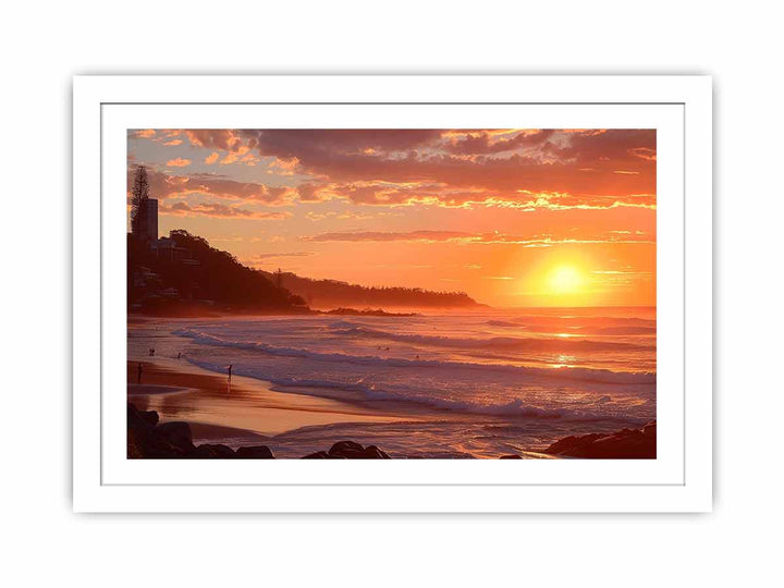 Sunset at Burleigh Heads Streched canvas