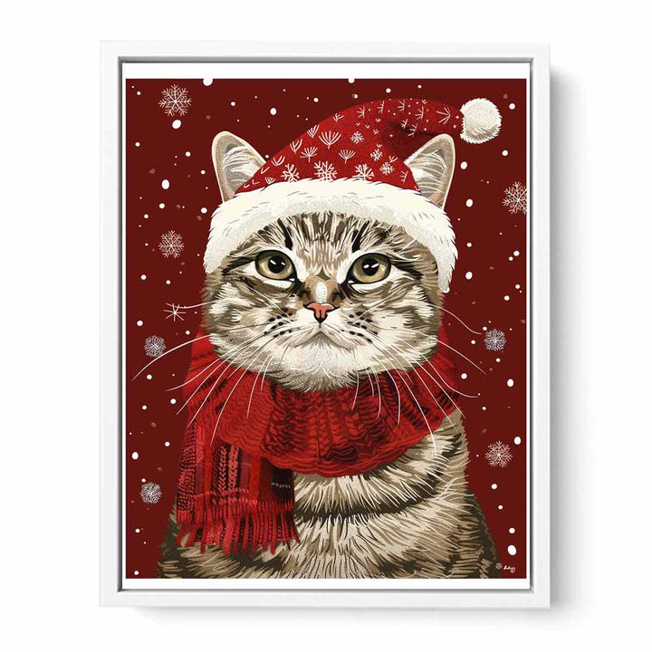 Festive Cat Framed Print