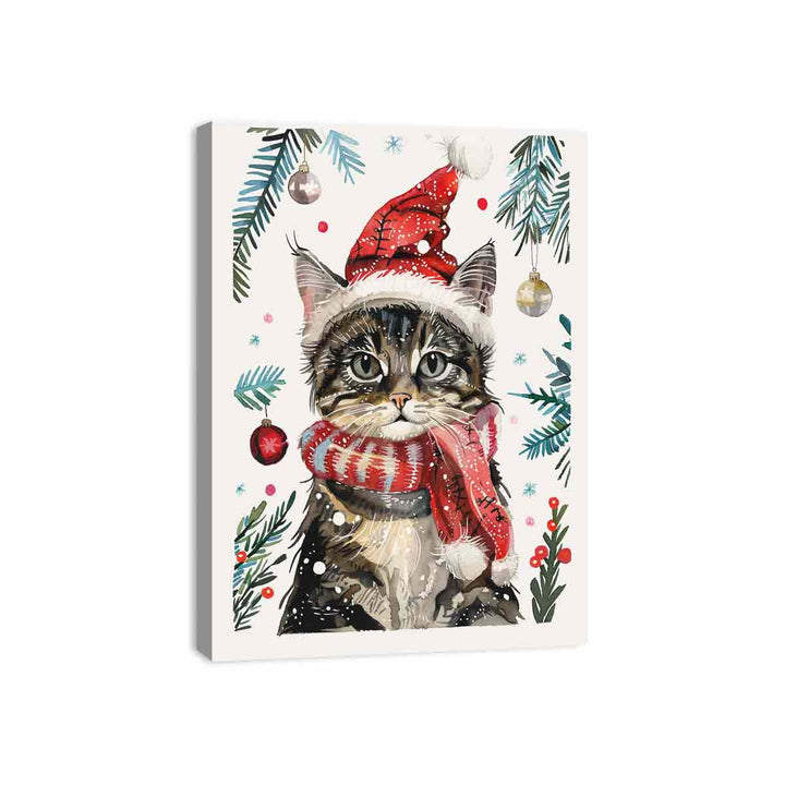 Festive Cat Canvas Print