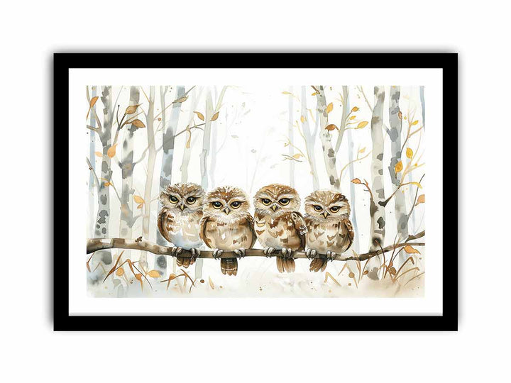 Owl Party  Art Print