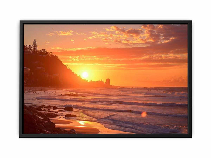 Sunset at Burleigh Heads Beach  Painting