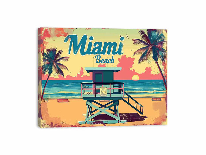 Miami Becch  Canvas Print