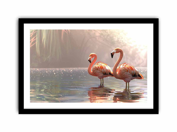 Flamingo Couple  Art Print