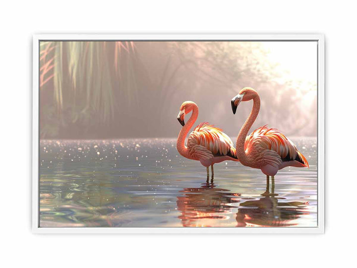 Flamingo Couple Framed Print