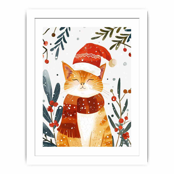 Festive Cat  Streched canvas