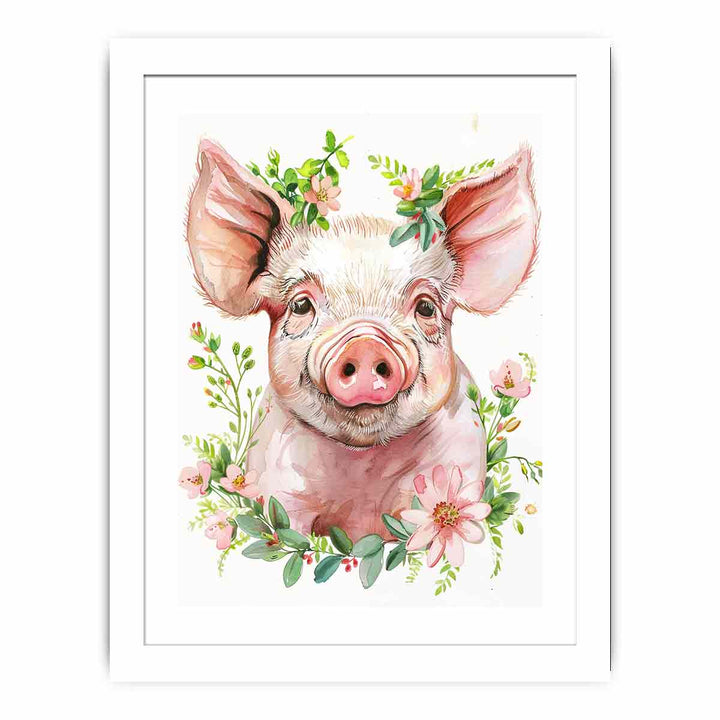 Cute Pig Streched canvas