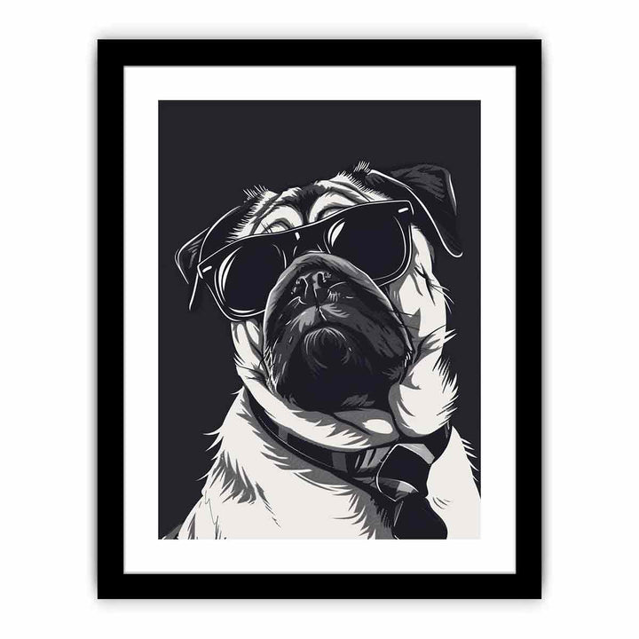 Smart Pug  Art Print