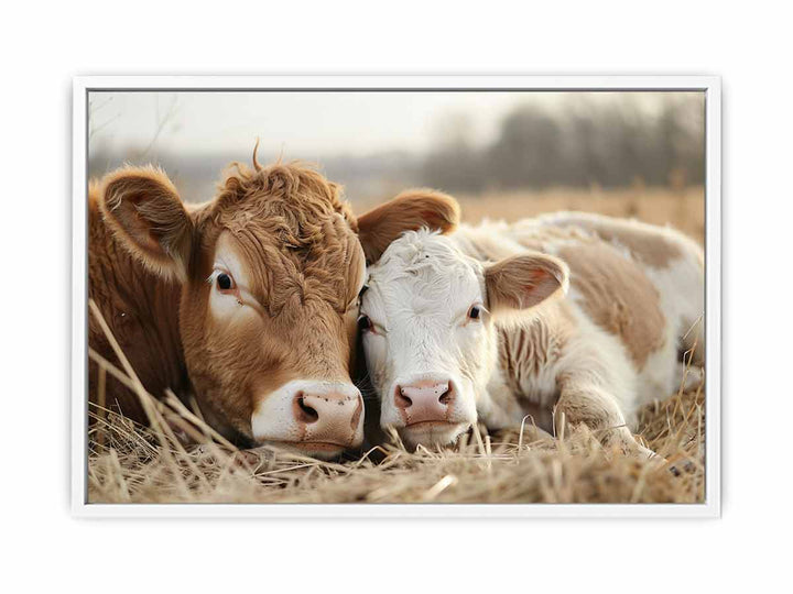 Cow Mother &  Child  Framed Print