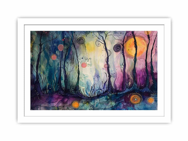 Whimsical Trees Streched canvas