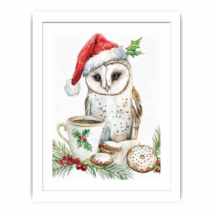 Festive Owl  Streched canvas