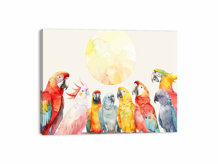 Parrot Meeting Canvas Print