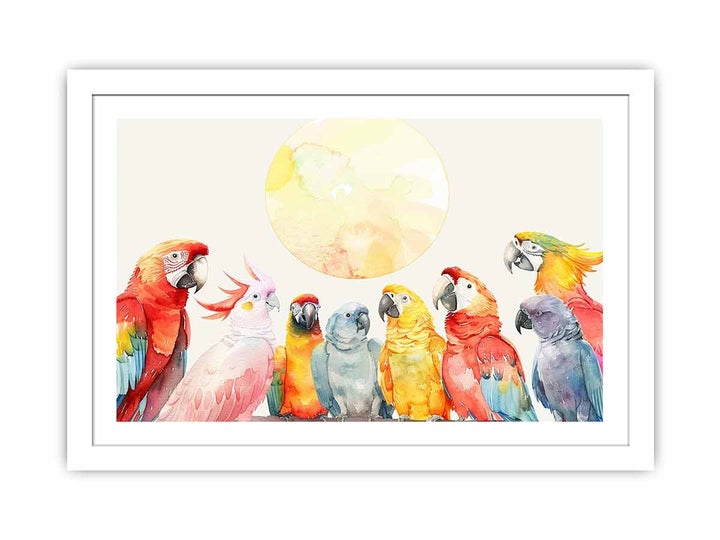 Parrot Meeting Streched canvas