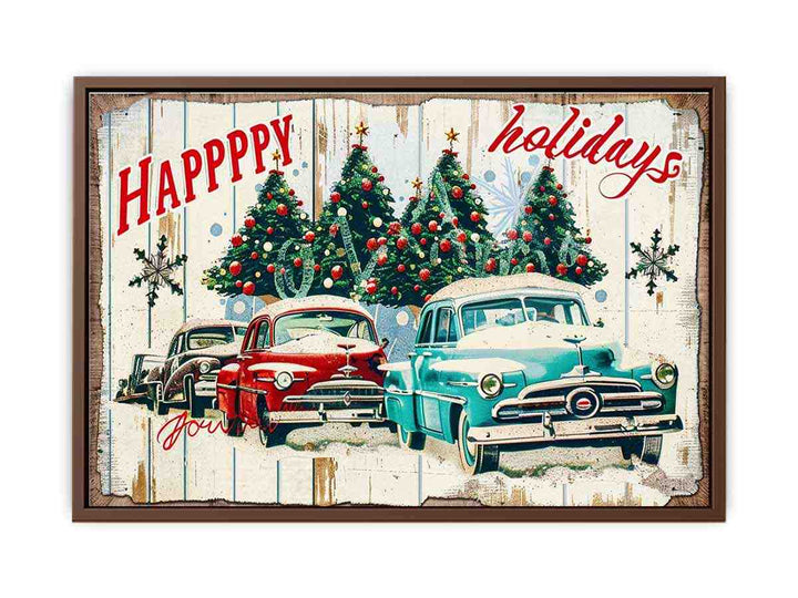 Happy Holidays Vinatge Art  Poster