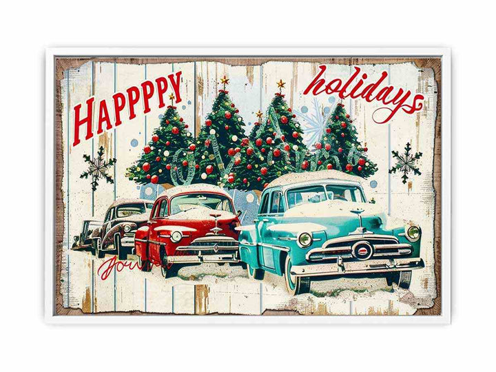 Happy Holidays Vinatge Art Framed Print