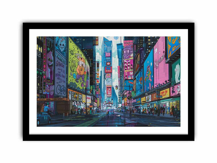 Retro Time Square   Art Print