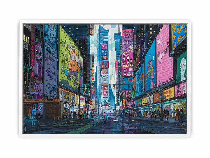 Retro Time Square  Framed Print