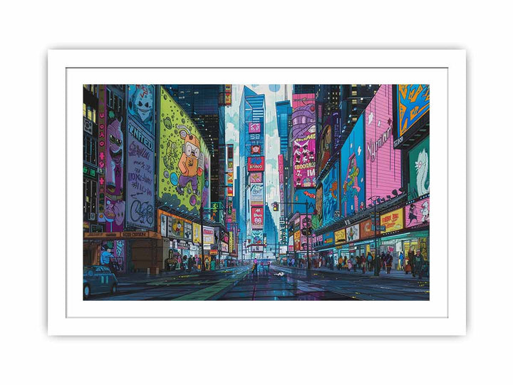 Retro Time Square  Streched canvas