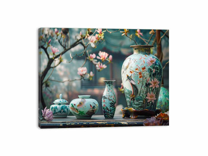 Vases and Tea Sets Canvas Print