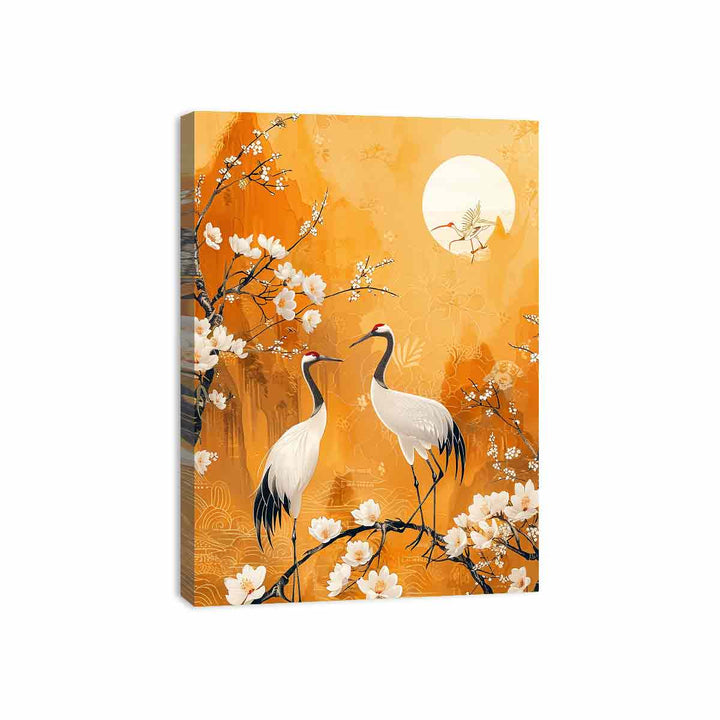 Two Cranes  Canvas Print