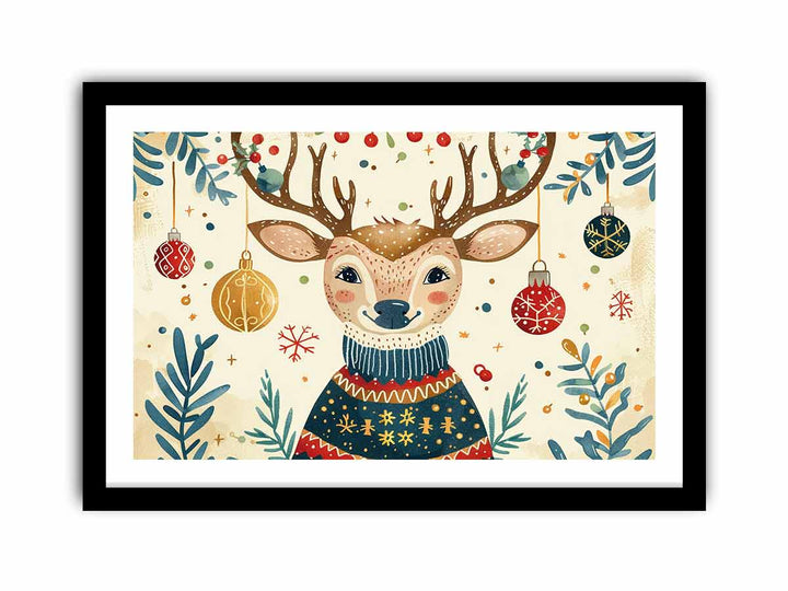 Festive  Deer   Art Print