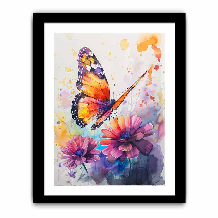 Butterfly Watercolor Painting  framed Print