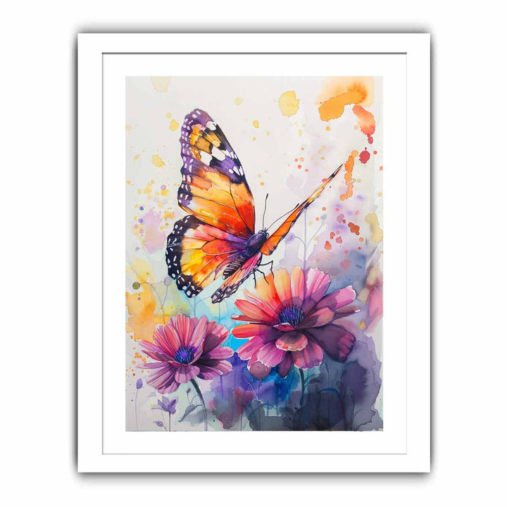 Butterfly Watercolor Painting  framed Print